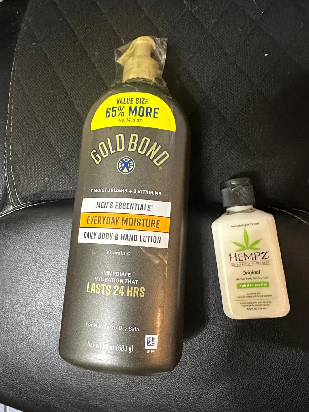 Gold bond Men's Moisturizer Bottle - White and Black Cap with Green Logo